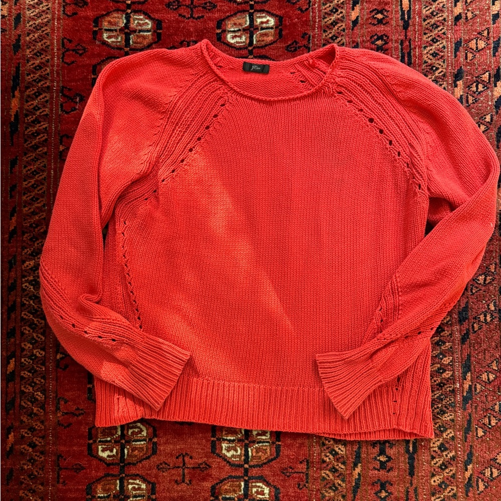Bright Orange Cotton Sweater